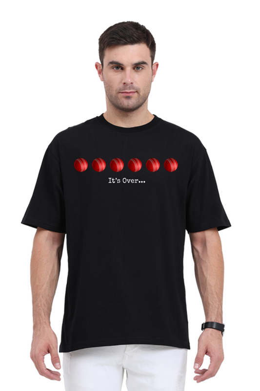 Cricket Tshirts - It's Over Unisex Oversized Black Tshirt