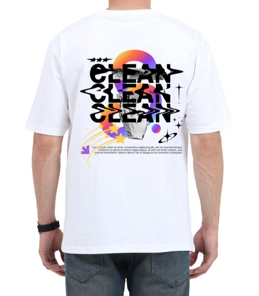 Clean Graphic Oversized Tshirt- Premium 240 Gsm Oversized Tshirt Men