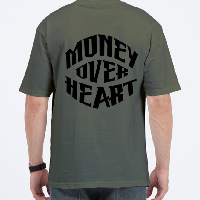 Money Over Heart Tshirt Designs | Premium 240 Gsm Oversized Tshirt | Rebel Looks,tshirt designs,oversized tshirt,rebel looks,luxury,