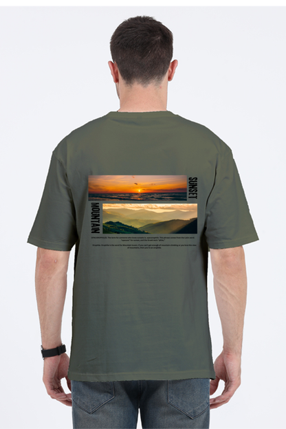 Mountain and Sunset over size t shirt for men's | Rebel looks