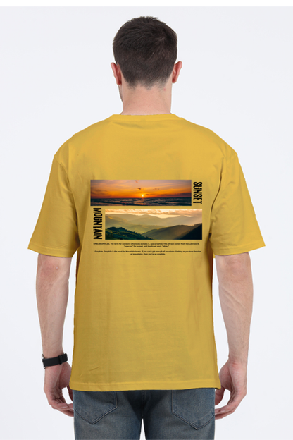 Mountain and Sunset over size t shirt for men's | Rebel looks