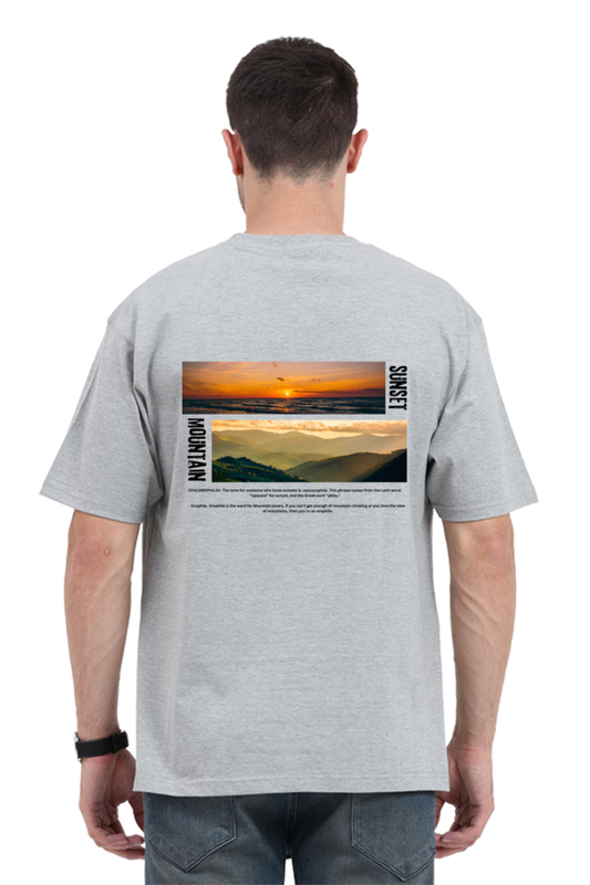 Mountain and Sunset over size t shirt for men's | Rebel looks