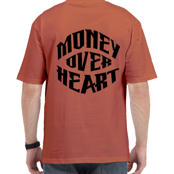 Money Over Heart Tshirt Designs | Premium 240 Gsm Oversized Tshirt | Rebel Looks,tshirt designs,oversized tshirt,rebel looks,luxury,