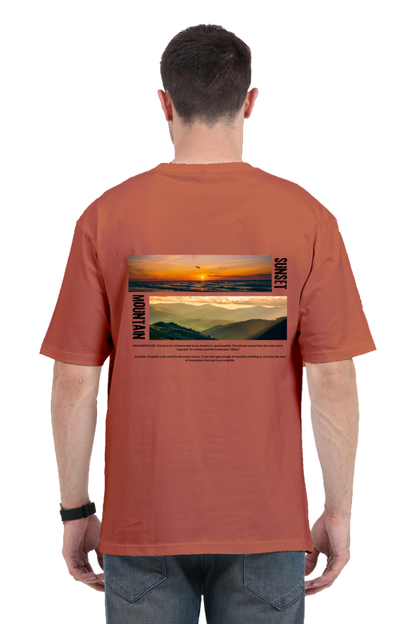 Mountain and Sunset over size t shirt for men's | Rebel looks