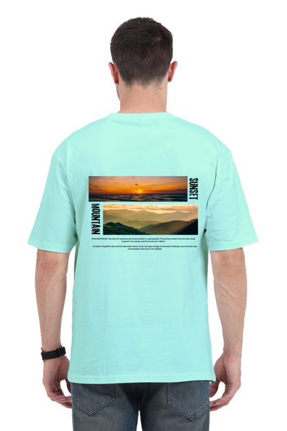 Mountain and Sunset over size t shirt for men's | Rebel looks