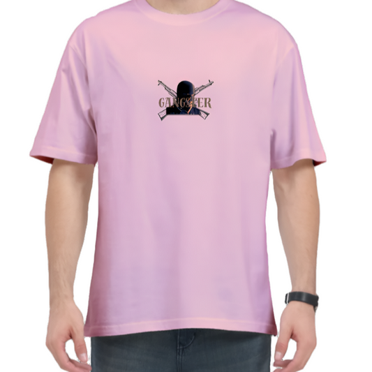 Gangster Aesthetic Tshirt Design - Premium 240 Gsm Oversized Tshirt For Men. tshirt designs,  oversized tshirt, oversized tshirt for men, loose t shirt styling, shirt colour, tshirts designs, xl size shirt, xxxl t shirts,  tshirt design,Rebel Looks,Pink tshirt