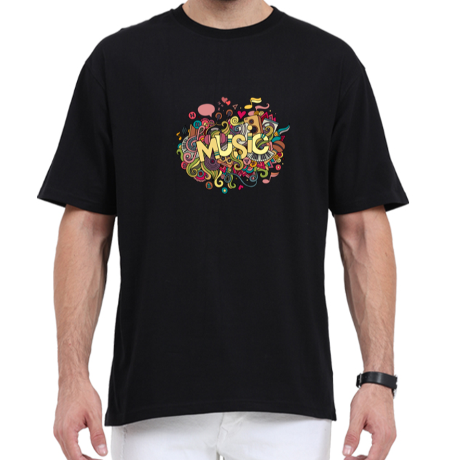 Music Tshirt Designs - Premium 240 Gsm Oversized Tshirt