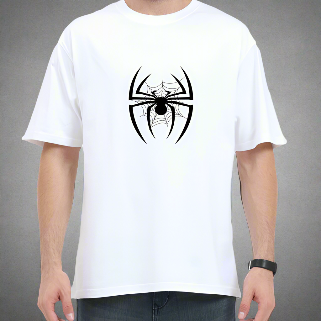 pider Puff Print Tshirt Designs | Premium 240 Gsm Oversized Tshirt | Rebel Looks. tshirt designs,  oversized tshirt, oversized tshirt for men, loose t shirt styling, shirt colour, tshirts designs, xl size shirt, xxxl t shirts,  tshirt design,Rebel Looks, white tshirt, white oversized tshirt