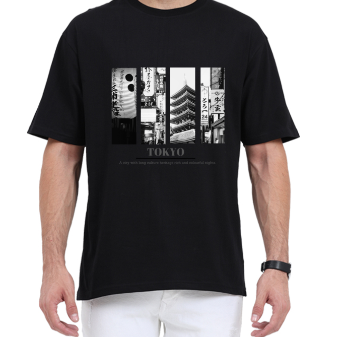 Tokyo Tshirt Designs - Premium 240 Gsm Oversized Tshirt For Men. tshirt designs,  oversized tshirt, oversized tshirt for men, loose t shirt styling, shirt colour, tshirts designs, xl size shirt, xxxl t shirts,  tshirt design,Rebel Looks,