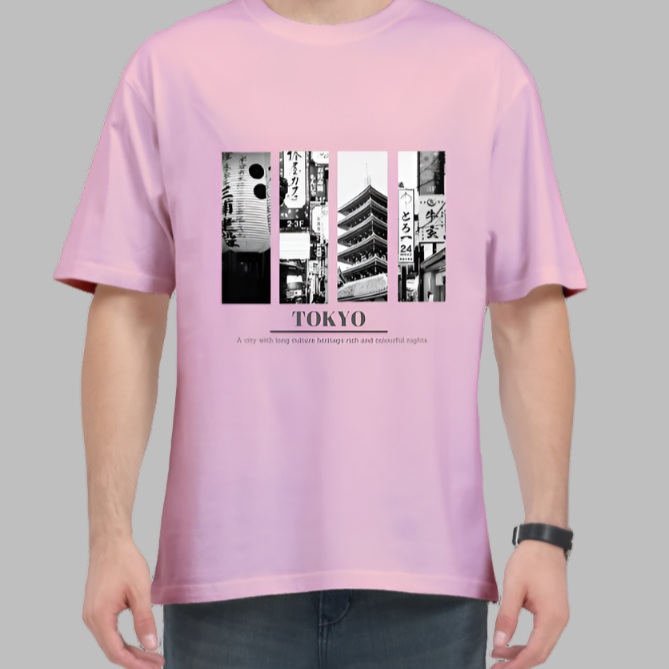 Tokyo Tshirt Designs - Premium 240 Gsm Oversized Tshirt For Men. tshirt designs,  oversized tshirt, oversized tshirt for men, loose t shirt styling, shirt colour, tshirts designs, xl size shirt, xxxl t shirts,  tshirt design,Rebel Looks,