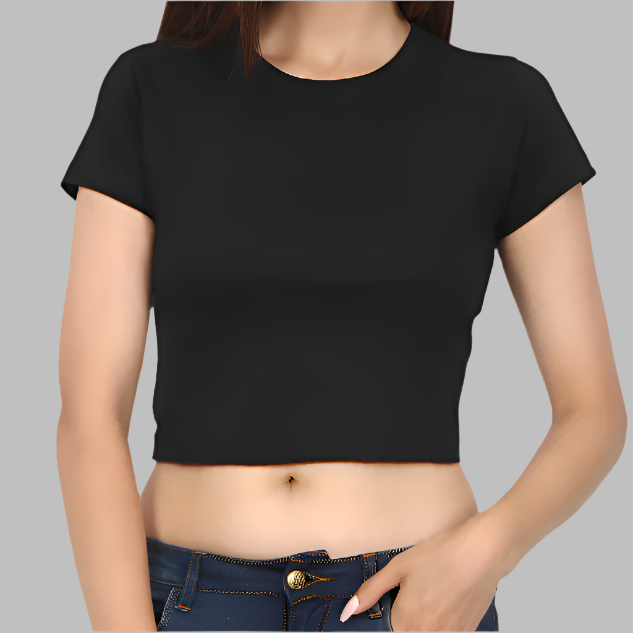 black crop top | Classic Plain Crop Tops