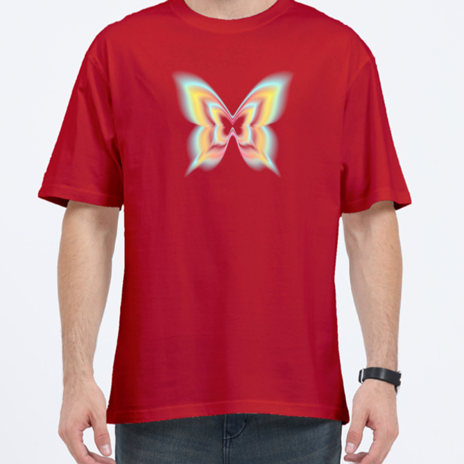 butterfly red oversized tshirt,tshirt designs