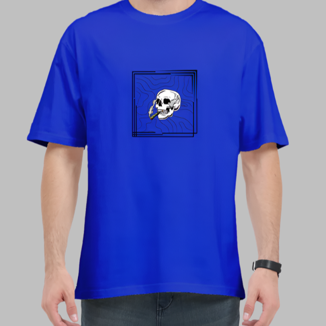 smoking skull t shirt design