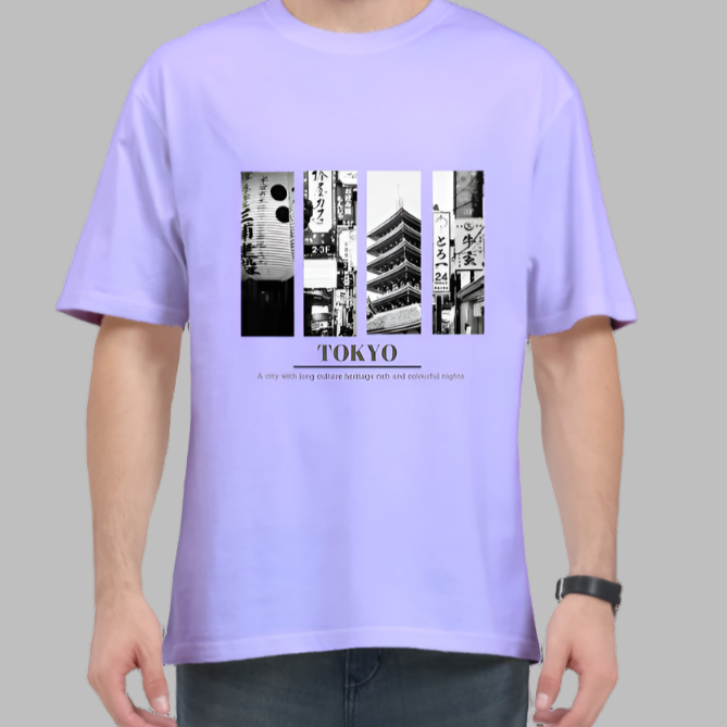 Tokyo Tshirt Designs - Premium 240 Gsm Oversized Tshirt For Men. tshirt designs,  oversized tshirt, oversized tshirt for men, loose t shirt styling, shirt colour, tshirts designs, xl size shirt, xxxl t shirts,  tshirt design,Rebel Looks,